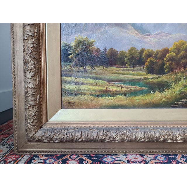 Antique Victorian Oil Painting English Landscape in Cumberland For Sale - Image 13 of 16