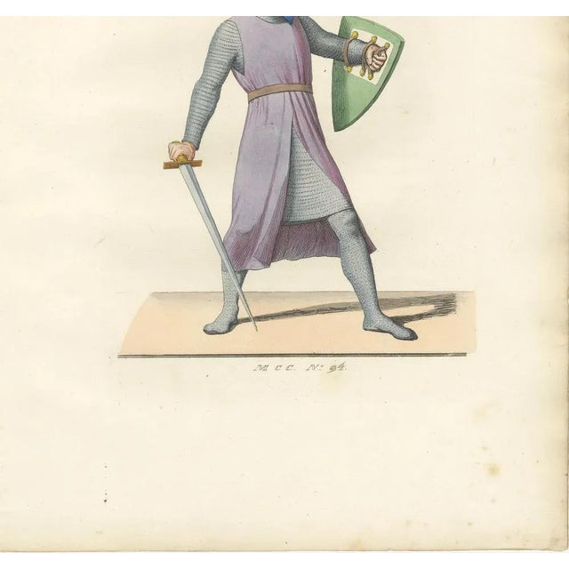 Medieval Knight in Chainmail, 1845, Paper For Sale - Image 4 of 13