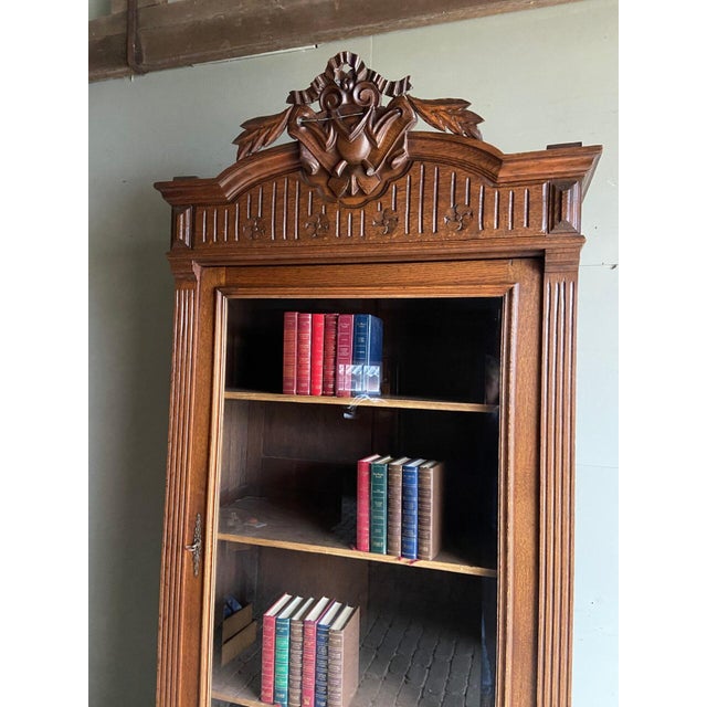 Antique Oak Bookcase For Sale - Image 3 of 11