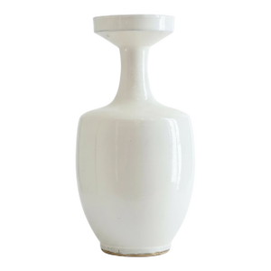 Late 20th Century Tall Sculptural White Studio Pottery Vase With Flared Collar