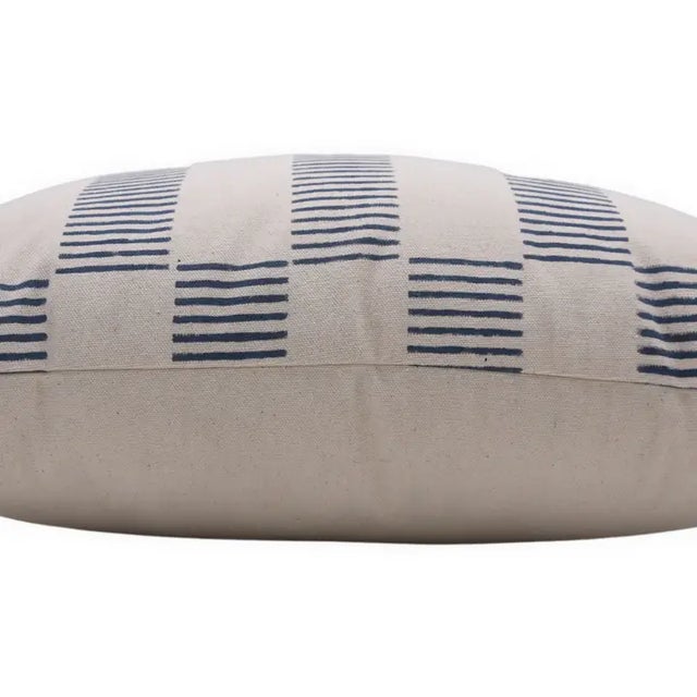 Fabdivine Artisan Block Print Throw Pillow Cover 24x24 Inch Duck Canvas-Zig-Zag For Sale - Image 4 of 4