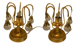 Brass Crystal Table Lamps, Set of 2