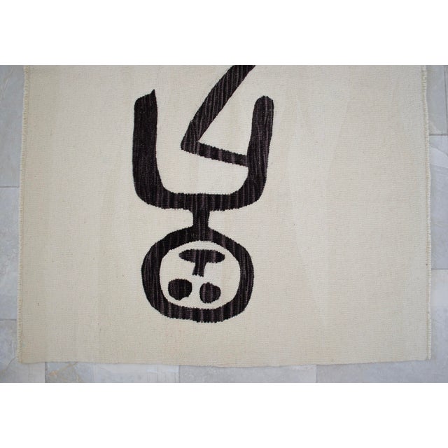 Paul Klee Unfall Inspired Hand Woven Area Rug New 4′ × 5′10″ For Sale - Image 11 of 13