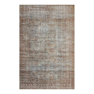 Chris Loves Julia x Loloi Jules Lagoon / Brick 8'-6" x 11'-6" Area Rug For Sale