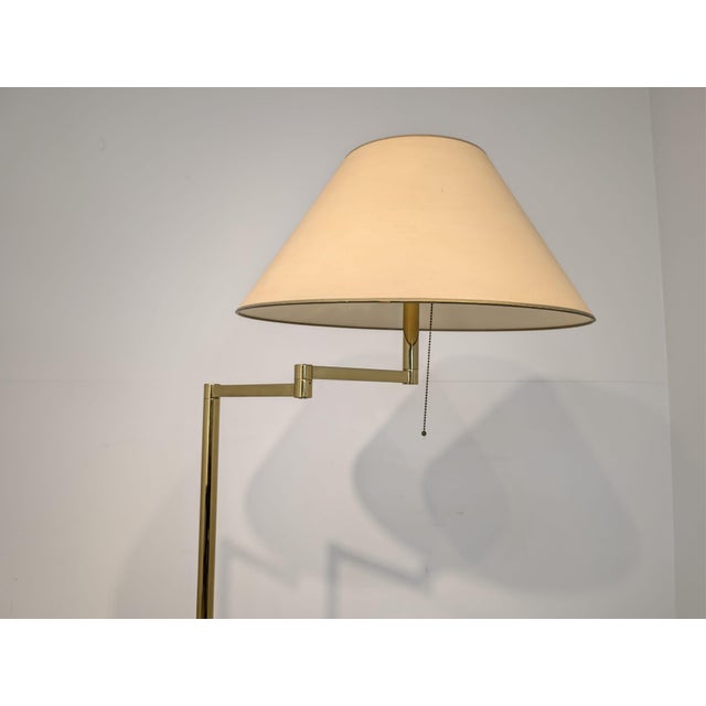 Brass Floor Lamp with Folding Arm For Sale - Image 10 of 14