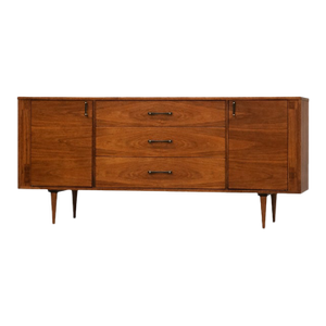 1960s Refinished 72” Walnut Dresser by Koehler
