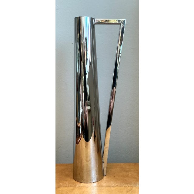 Metal Vintage Modernist Metal Tall Pitcher For Sale - Image 7 of 14
