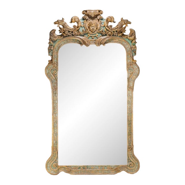 A Vintage, Hand-Carved French Rococo Revival Style Wall Mirror For Sale