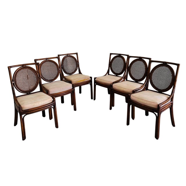 1980s Set of 6 Ficks Reed Louis XVI Rattan & Cane Dining Chairs—A Designer’s Dream For Sale - Image 5 of 16