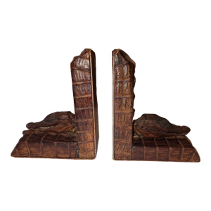 Vintage Mid Century Alligator Style Designer Bookends