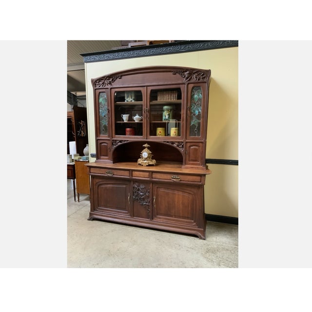 Wood Antique Jugendstil Display Cabinet, 1910 For Sale - Image 7 of 13