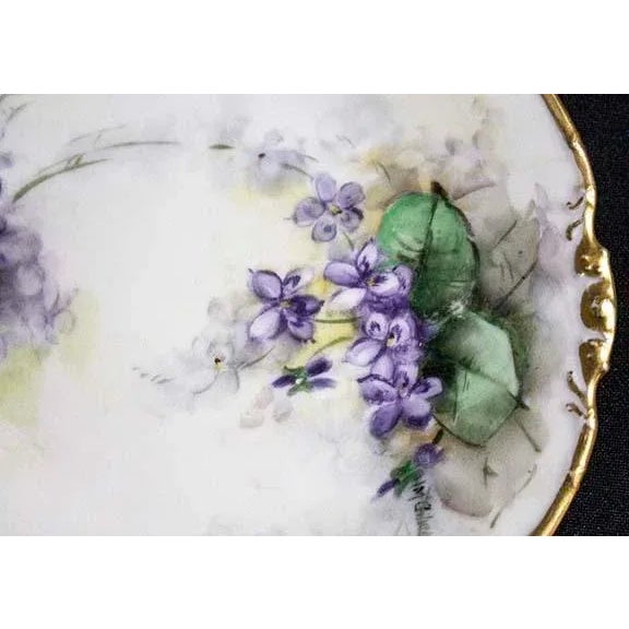 Limoges, France Hand Painted Limoges Dessert Plates - Set of 3 For Sale - Image 4 of 4
