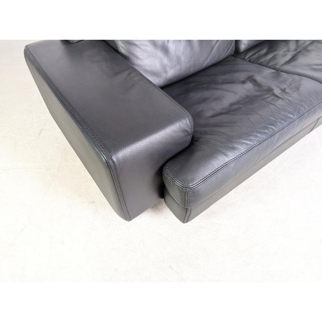 Black Black 2-Seater Leather Sofa from Roche Bobois For Sale - Image 8 of 12