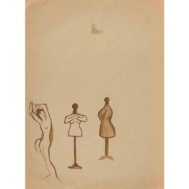 Modern Mino Maccari, The Usurpers, Nude, Drawing on Paper, 1960s For Sale - Image 3 of 3