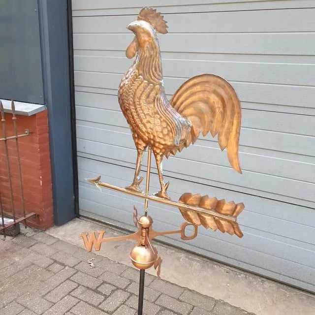 Copper Weather Vane with Rooster Wind Ornament For Sale - Image 3 of 10
