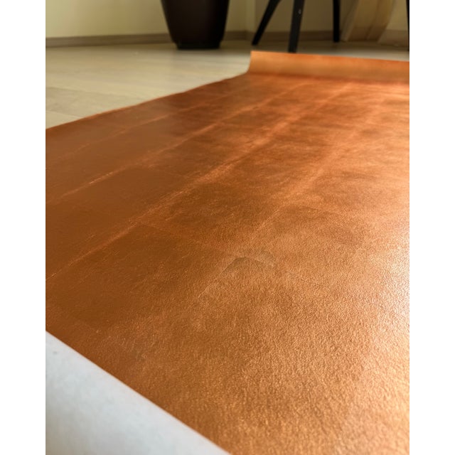 Not Yet Made - Made To Order Square Tile Copper Leaf Wallpaper | Hand-Applied Genuine Metal Leaf Wallcovering For Sale - Image 5 of 6