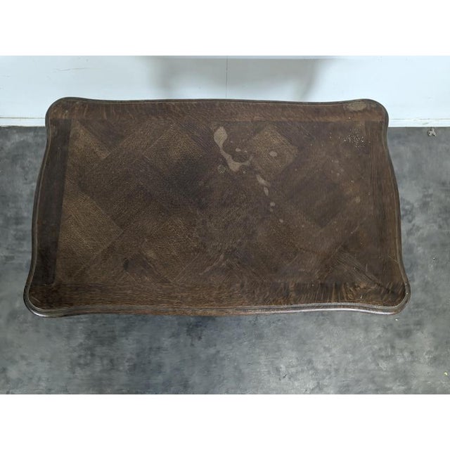 Louis XV Style Oak Coffee Table with Parquet Top, 1960s For Sale - Image 4 of 8