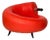 Red Leather Post Modern Lounge Chair, Italy 1990 For Sale