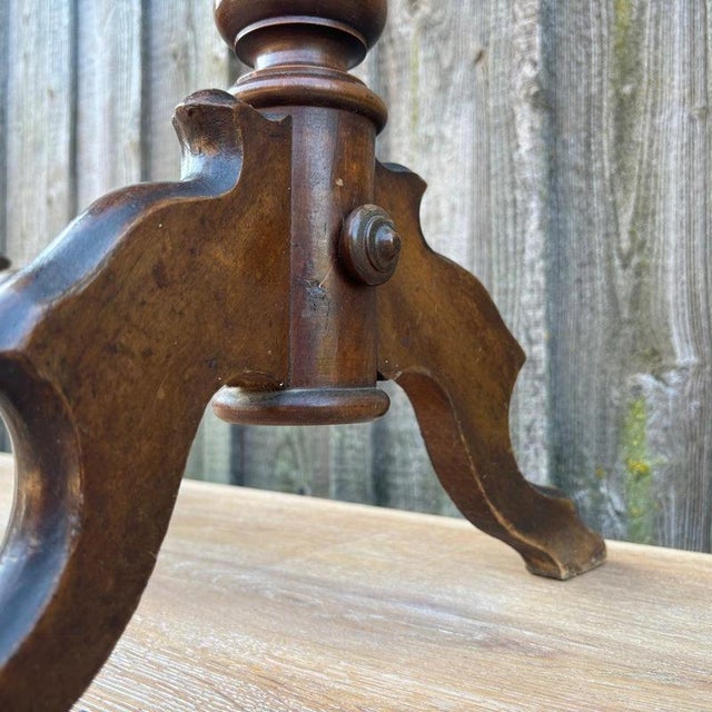 Brown Antique Gründerzeit Sewing Table in Walnut For Sale - Image 8 of 15