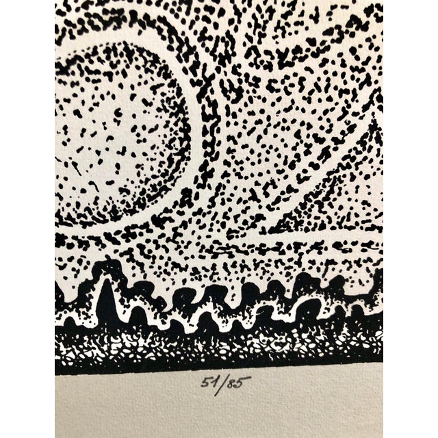 Early 20th Century Michail Grobman, Large Post Soviet Non Conformist Russian Israeli Foil Silkscreen Print For Sale - Image 5 of 6