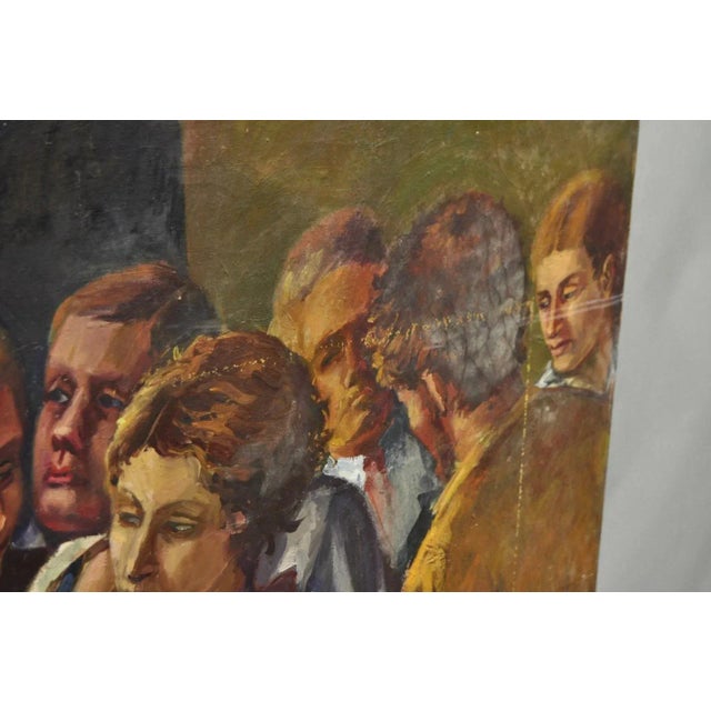 Mid 20th Century Vintage Patricia Stone "The Bar" Large Oil on Canvas Art Deco Painting, Signed For Sale - Image 5 of 14