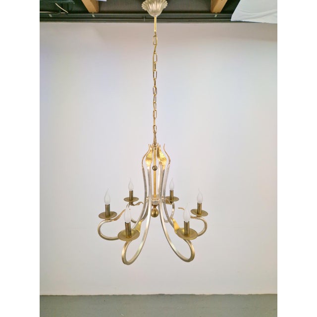 Metal Chandelier from Solari SRL Florence, Italy, 1980s For Sale - Image 7 of 18