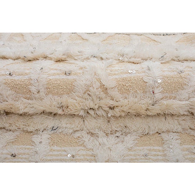 Cream Handwoven Berber Rug by Azele Studio For Sale - Image 8 of 11