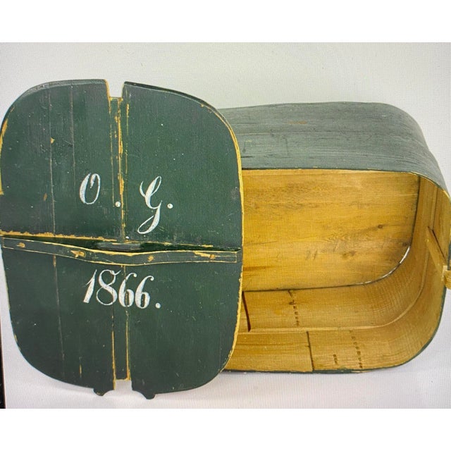 Swedish Wooden Box, 1866 For Sale - Image 4 of 8