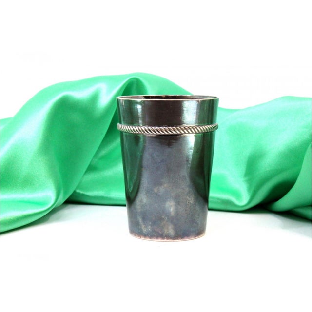 Metal Smooth Silver Cup with Frieze For Sale - Image 7 of 7