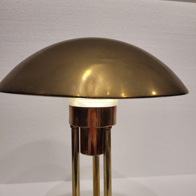 Vintage Art Deco Mushroom Table Lamp in Gilt Brass, 1930s For Sale - Image 11 of 18