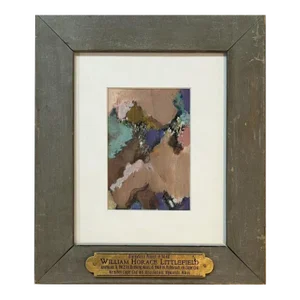 William Horace Littlefield (American 1902-1969) Mid-Century Modern Art Abstract Oil Painting Circa 1960