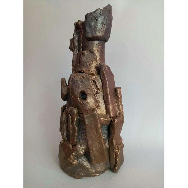 15" Sculptural Ceramic Vase For Sale - Image 6 of 10