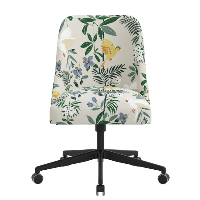 Spritely Home Selby Office Chair in Belize Chinoiserie Cream For Sale - Image 4 of 8