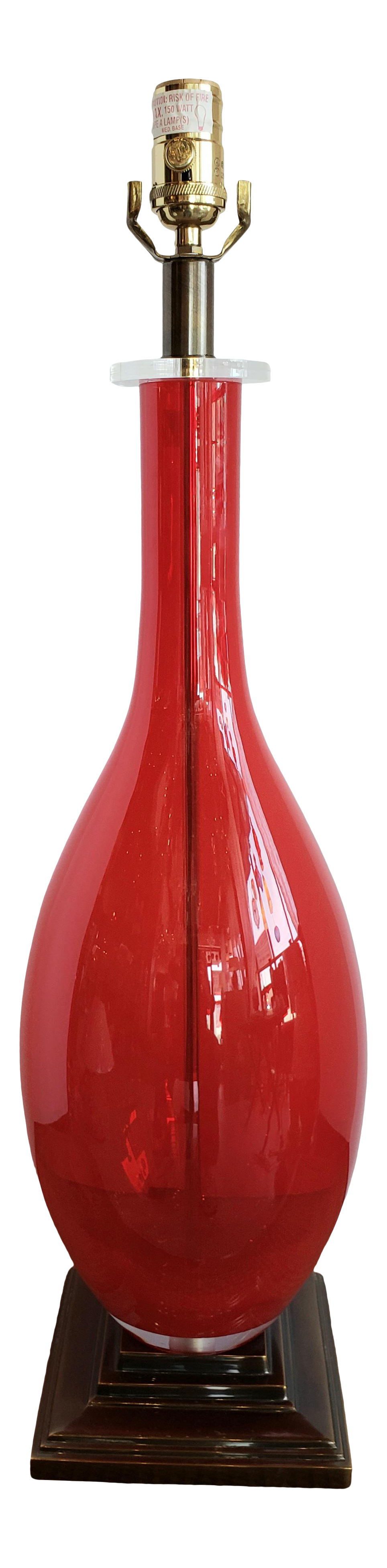 red glass lamp base