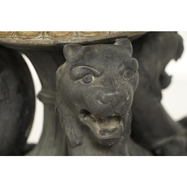 Gothic Gothic Revival Cast Spelter and Gilt-Brass Pedestal, Circa 1880 For Sale - Image 3 of 11