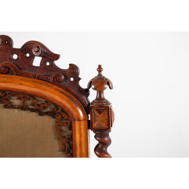 Antique Victorian Needlepoint Fire Screen For Sale - Image 12 of 15