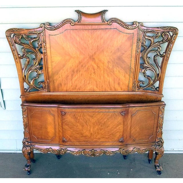 1940s Vintage Carved Solid Wood French Style Twin Bed Chairish