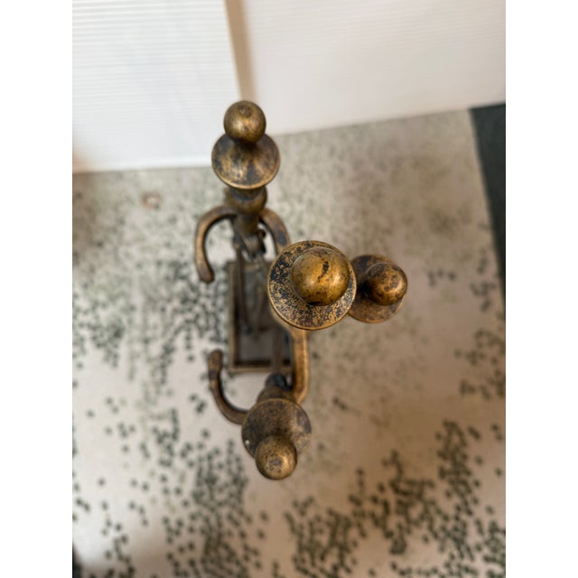 Victorian Style Brass Fireplace Tools, Set of Four For Sale - Image 12 of 12