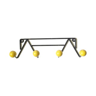 Mategot Patere Vintage Black & Yellow Coat Rack For Sale