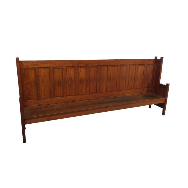 This is a beautiful, solid, paneled bench with warm, worn finish. Great grain and detail in paneling. 10' long makes this...