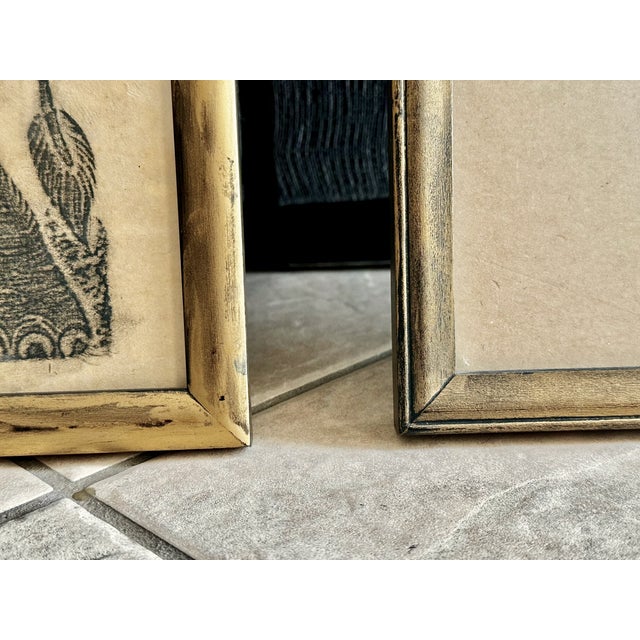 Pair of Original Thai Temple Charcoal Rubbing Framed Art For Sale - Image 10 of 12