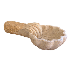 19th Century Italian Marble Shell Font From a Catholic Church