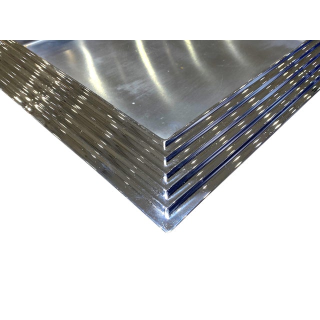 Metal Norman Bel Geddes Chrome Art Deco "Manhattan" Cocktail Tray by Revere With Rare Wire Insert For Sale - Image 7 of 12