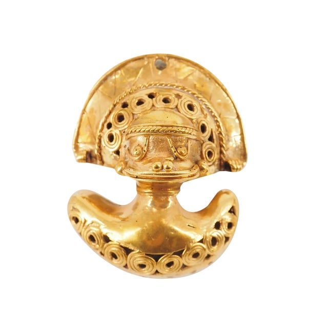 Colombian Taïrona Tumbago Statuette of Shaman Warrior For Sale