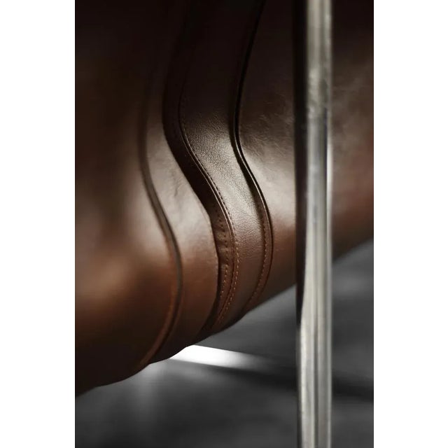 Mid-Century Modern German 2-Seater Brown Steel Frame Lounge Sofa, 1970s For Sale - Image 17 of 18