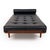 Mid-Century Modern Vintage Mid-Century Modern Teak Daybed in Black Tufted Leather For Sale - Image 3 of 7