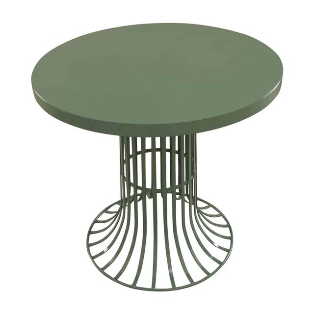 Metal French Vintage Powder-Coated Metal Garden Table For Sale - Image 7 of 7
