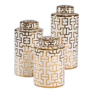 Wildwood Noble Porcelain Canisters, Set of 3 For Sale