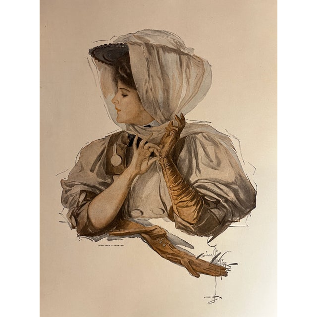 1908 Harrison Fisher "How Pleasant it is to Have Money" Print. Ready for matting and framing.