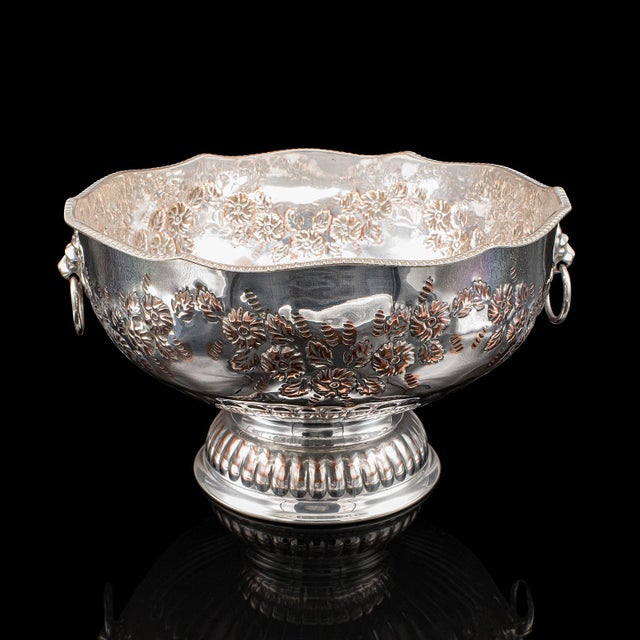Vintage Punch Bowl, English, Silver Plate, Ice Dish, Cooler, Trophy, Art Deco For Sale - Image 4 of 12